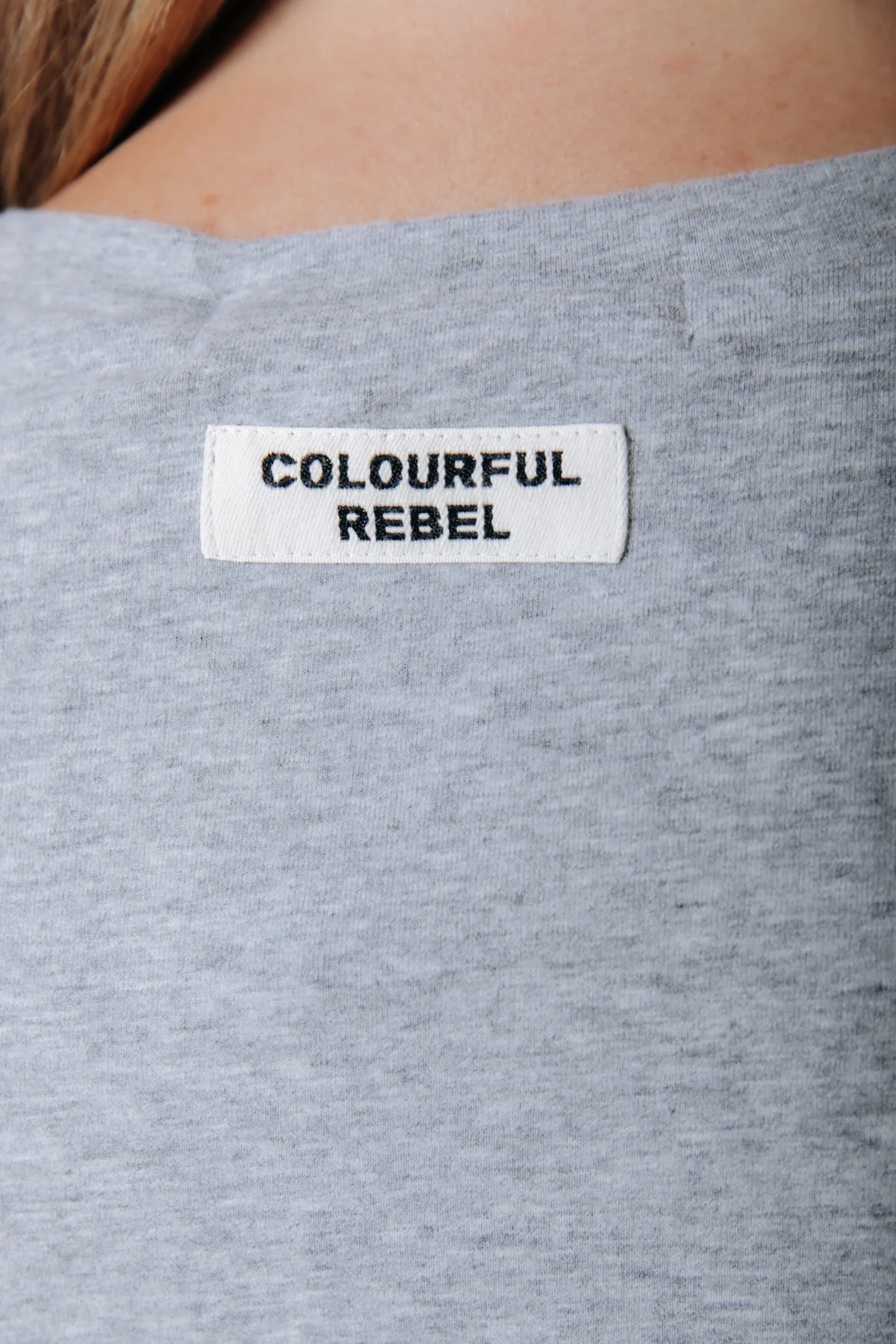 Fitted Wideneck Top | Medium grey melange - Image 4