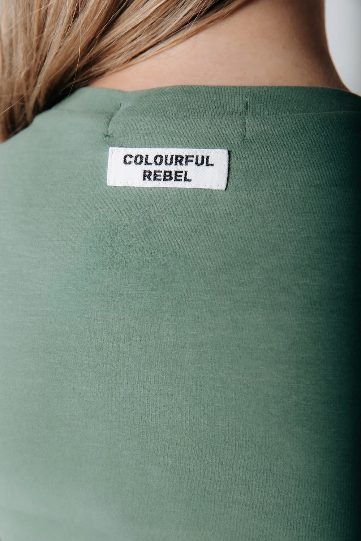 Fitted Wideneck T-shirt | Olive Green - Image 4