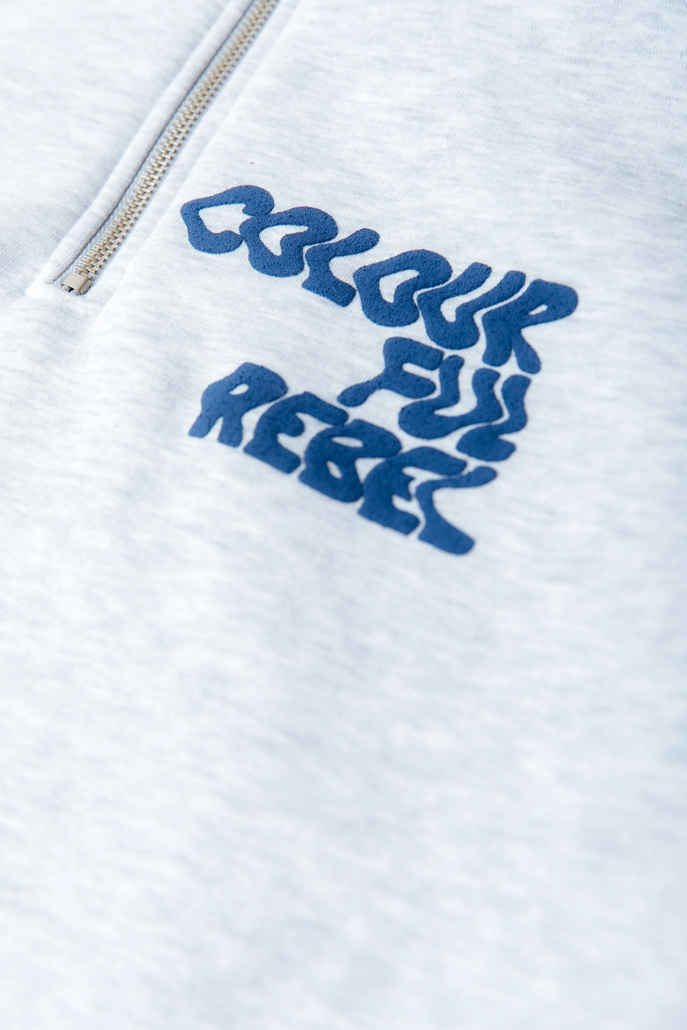 Uni Logo Zip Sweat | Light grey melange - Image 3
