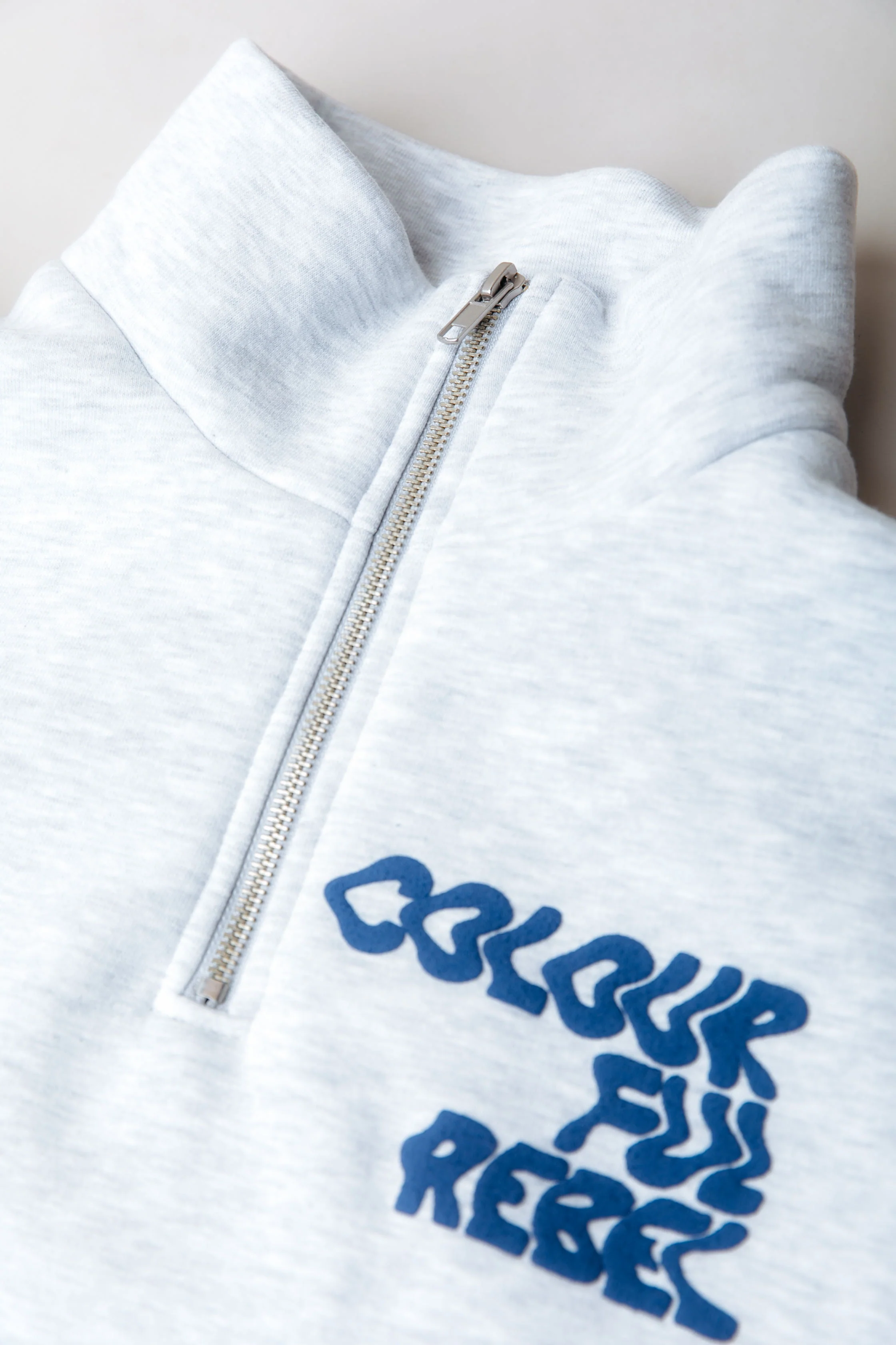 Uni Logo Zip Sweat | Light grey melange - Image 4