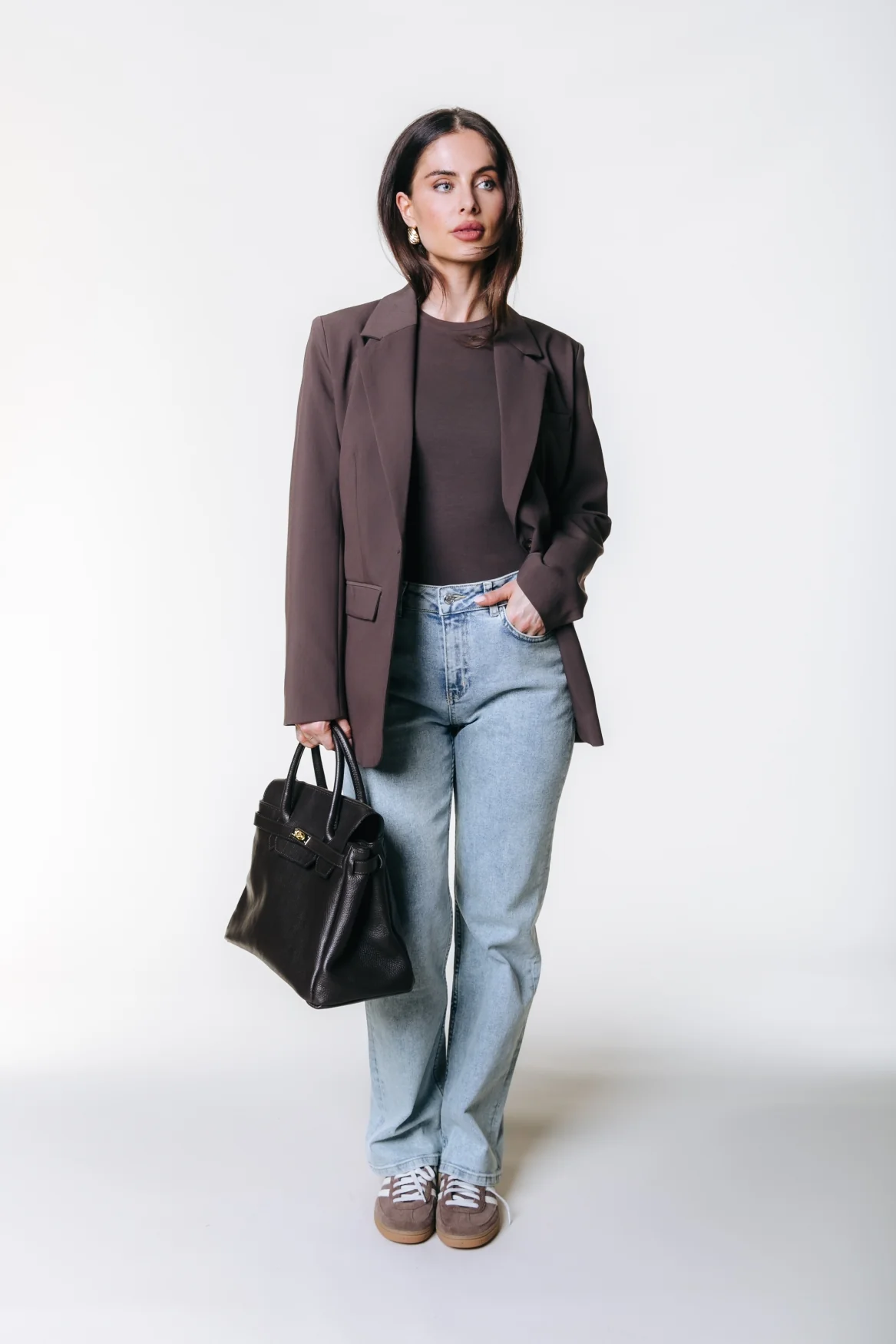 Fitted Longsleeve Top | Brown - Image 3