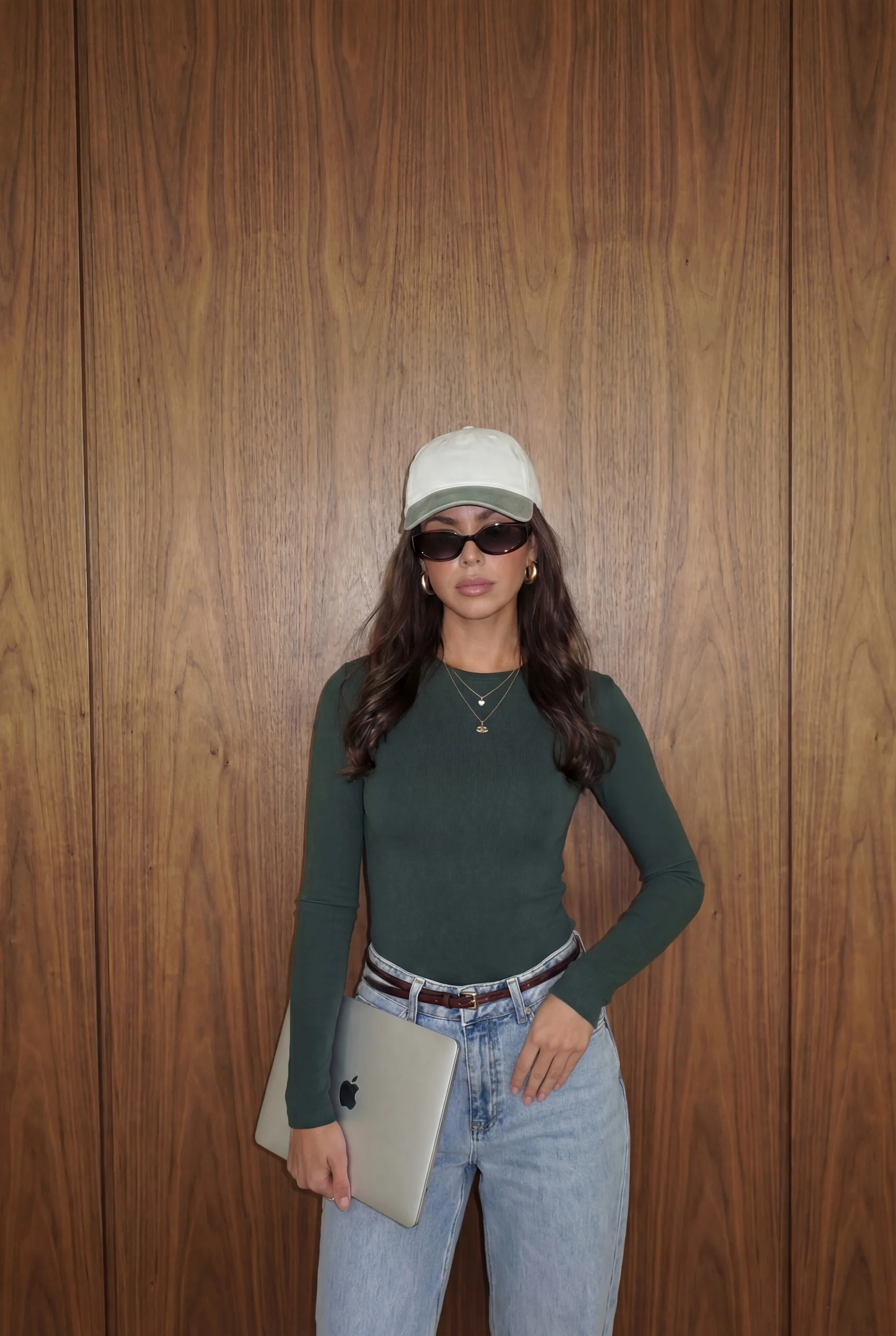 Fitted Longsleeve Top | Dark green - Image 2
