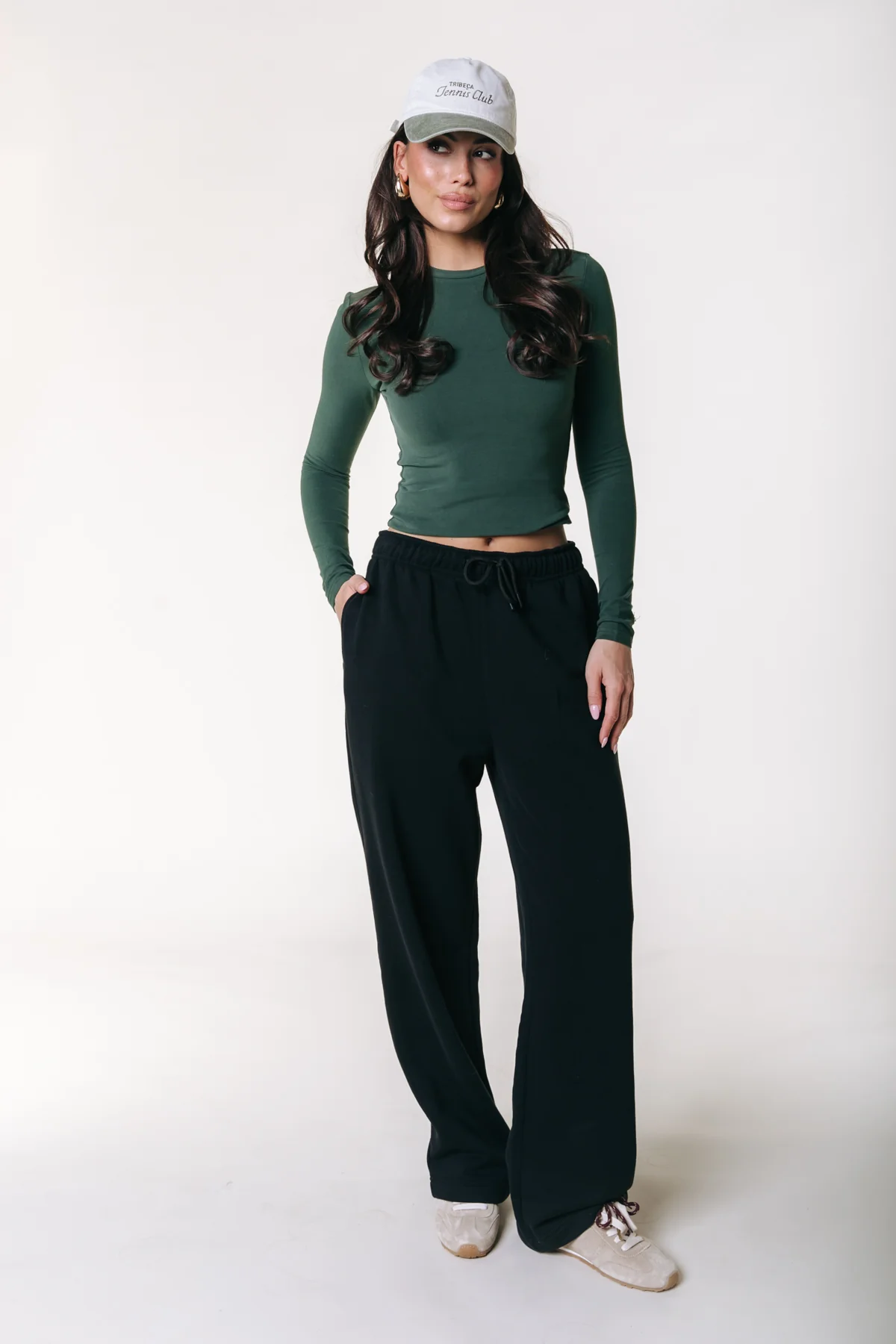 Fitted Longsleeve Top | Dark green - Image 3