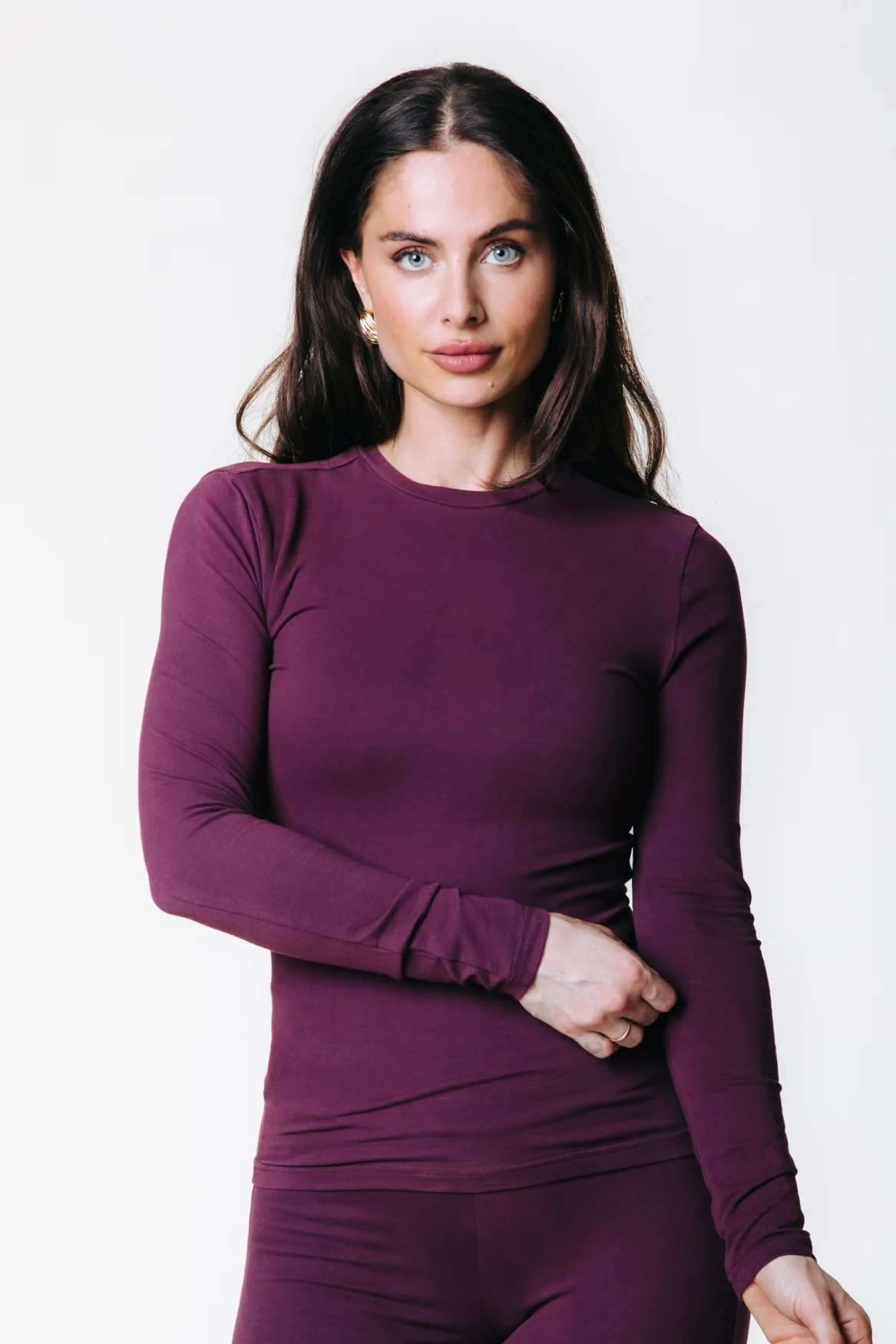 Fitted Longsleeve Top | Merlot Red