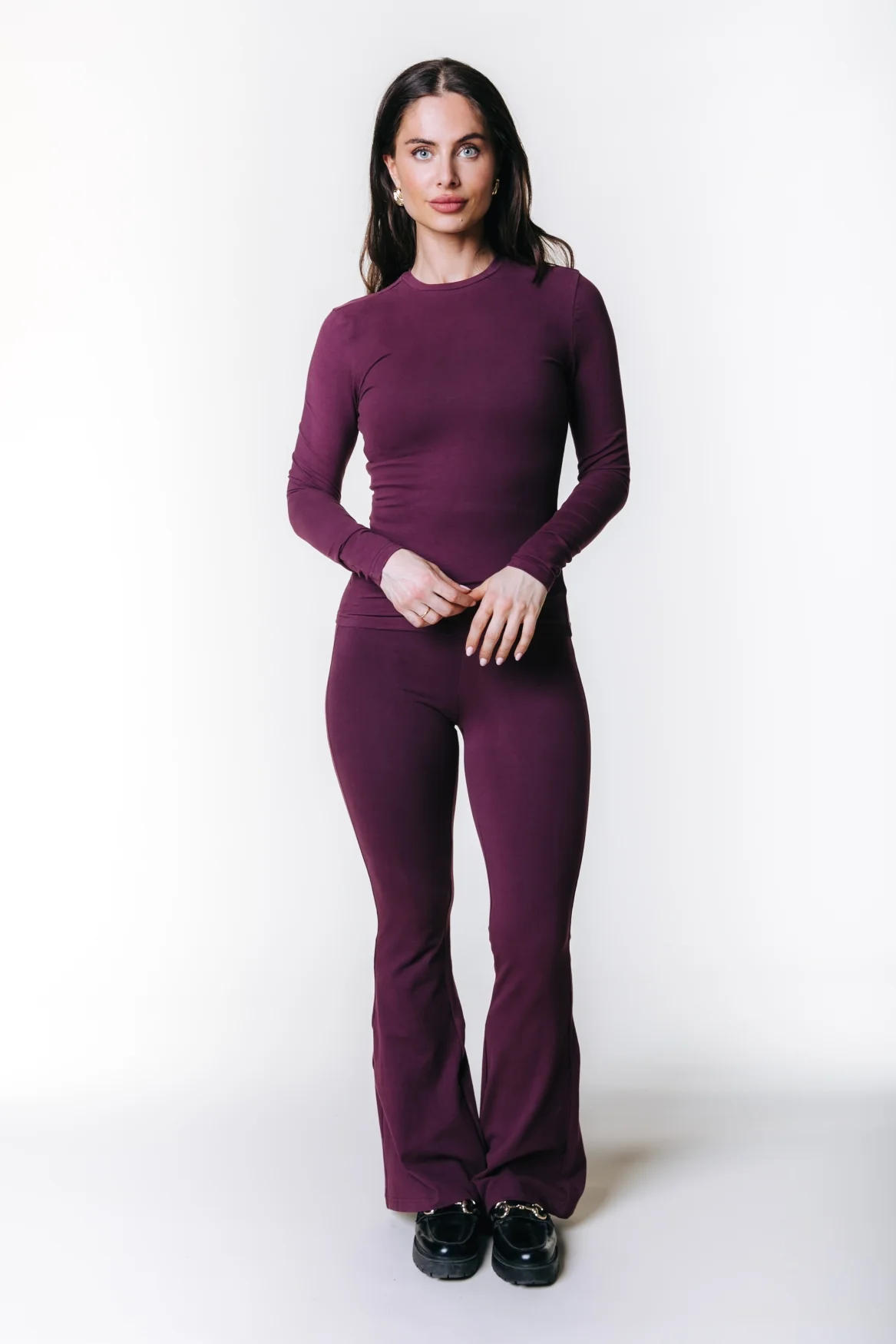 Fitted Longsleeve Top | Merlot Red - Image 2