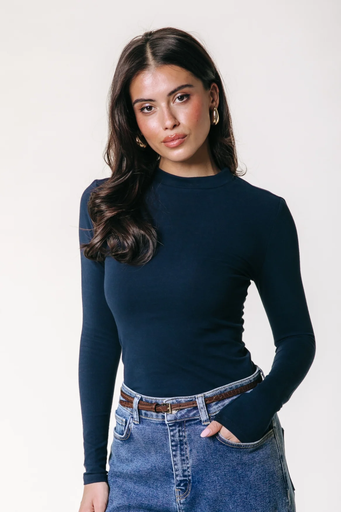 Fitted Longsleeve Top | Dark Navy