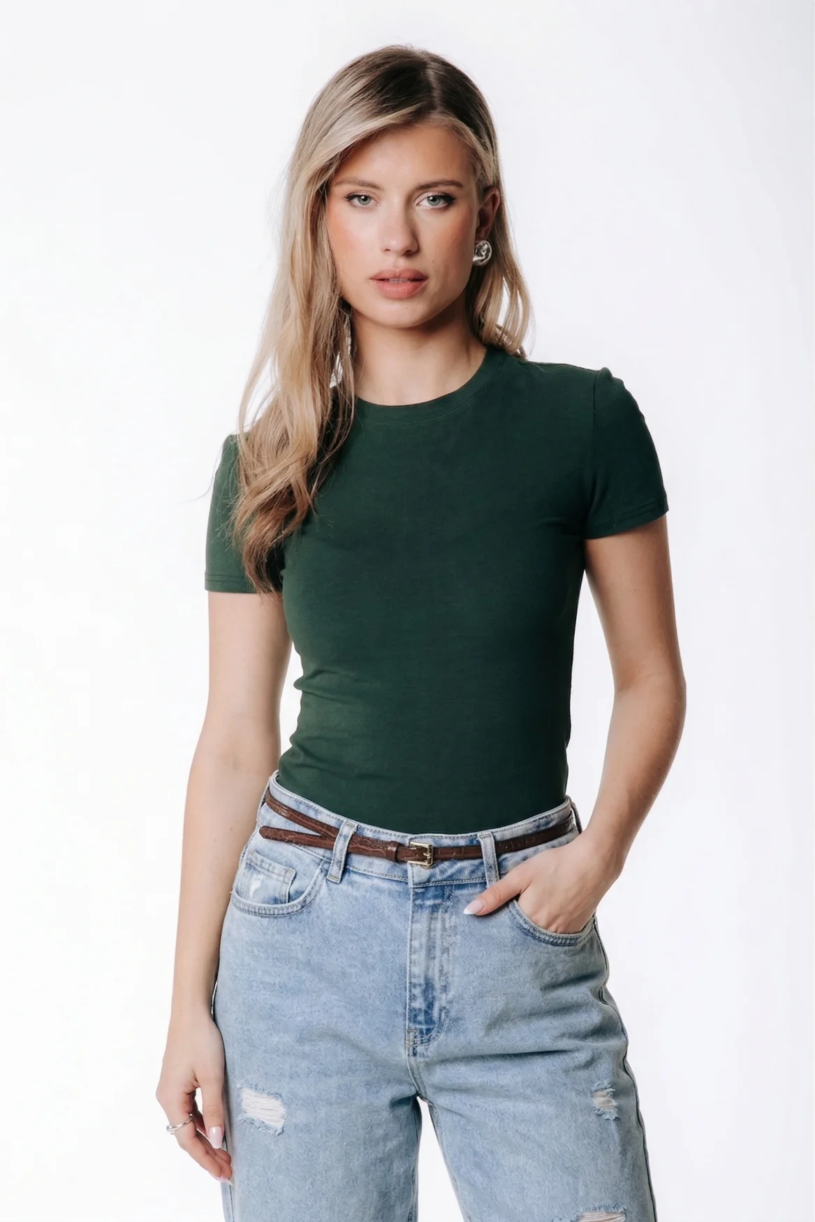 Fitted T-shirt | Dark green