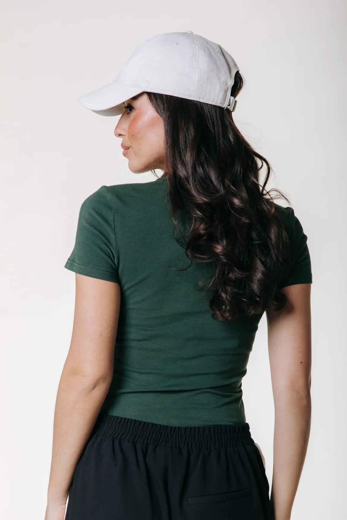 Fitted T-shirt | Dark green - Image 5