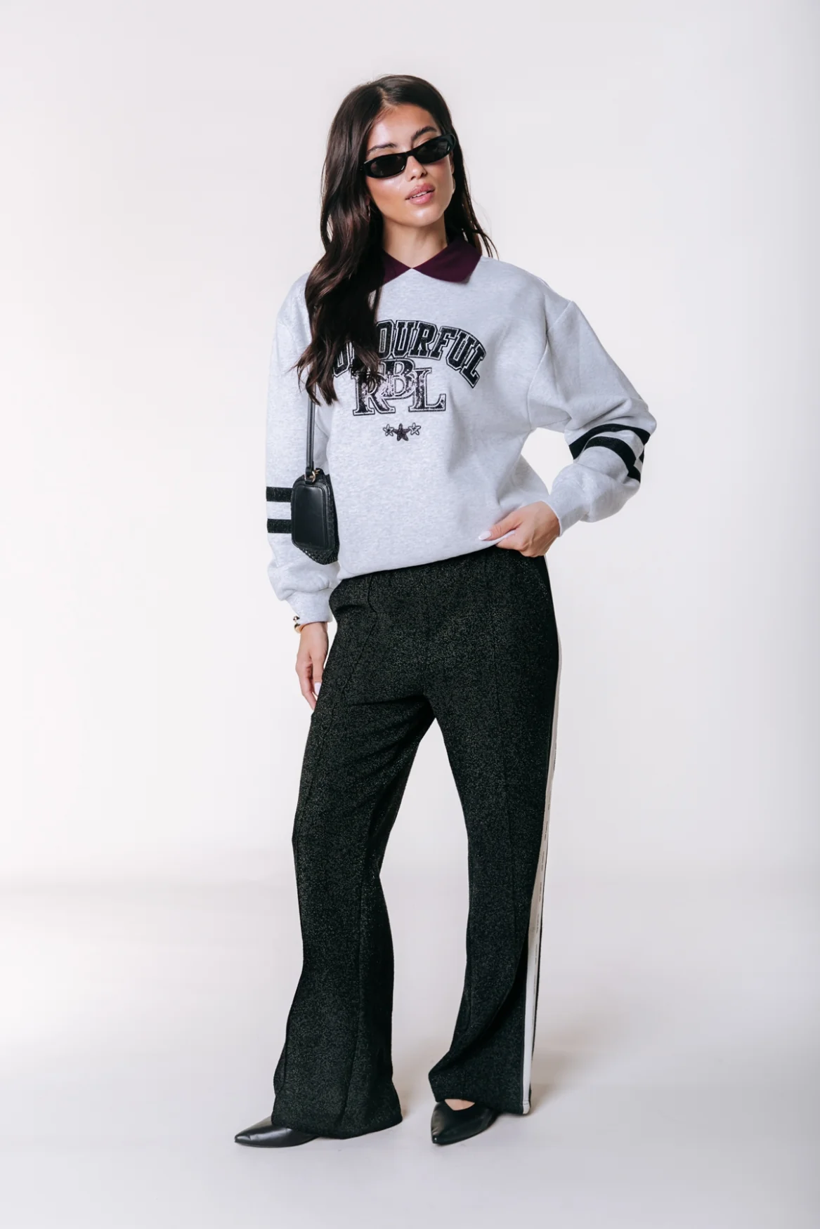 Vella Lurex Sport Pants | Black - Image 2