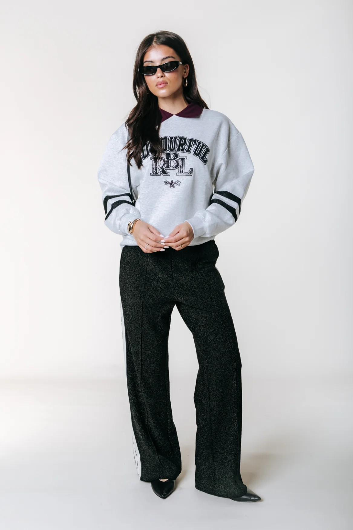 Vella Lurex Sport Pants | Black - Image 3