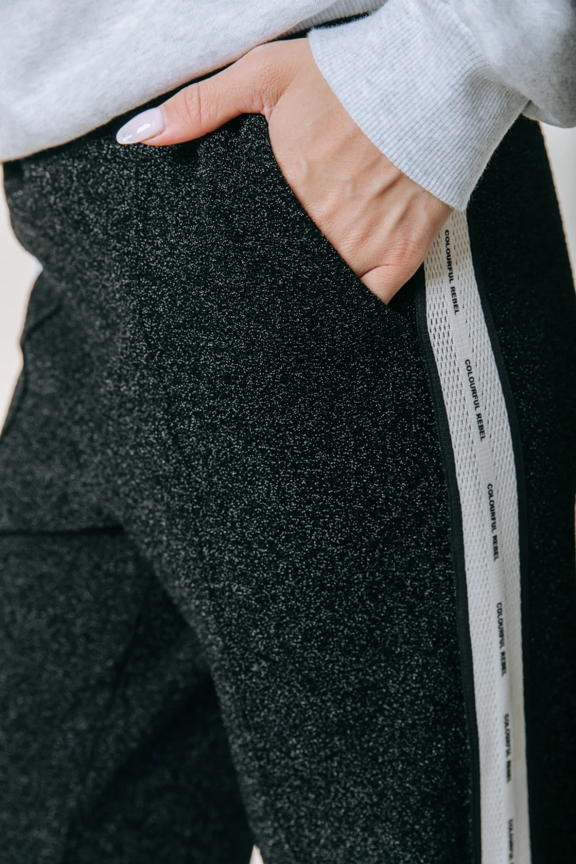Vella Lurex Sport Pants | Black - Image 5