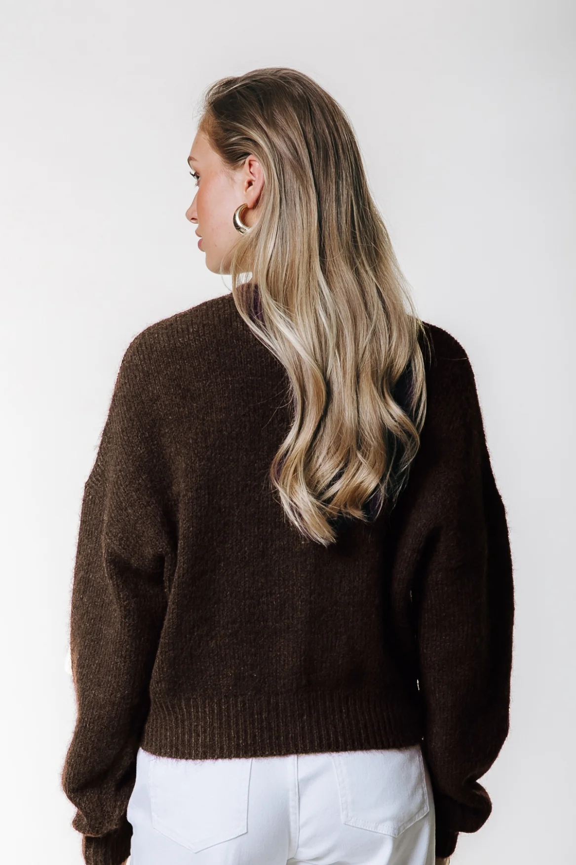 Yara Knitted Cardigan | Brown - Image 2