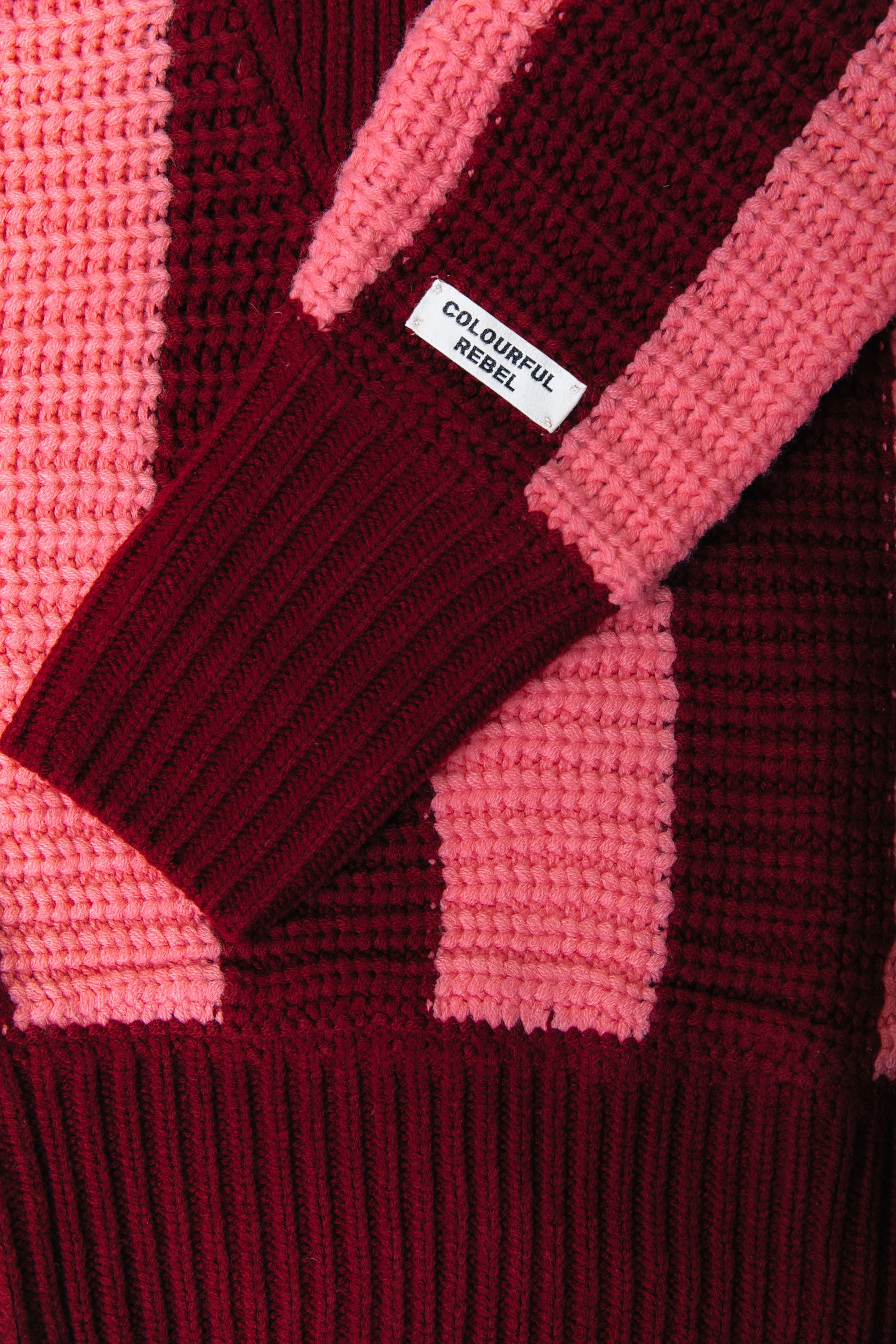 Yfke Stripe Zip Knit | Pink / Red - Image 5