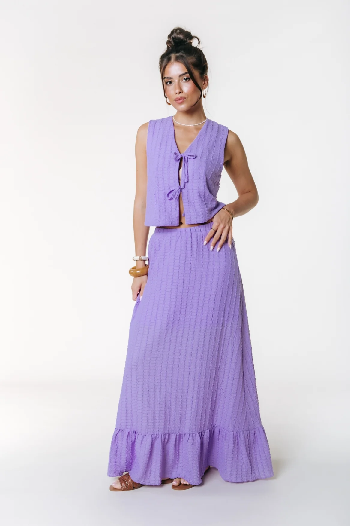 Yui Structure Maxi Skirt | Light Lavender